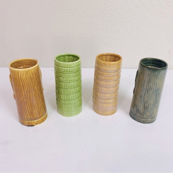 Set Of 4 Chiki Tiki Ceramic Tall Tiki Mugs 6” - Picture 2 of 11